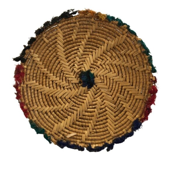 Vintage Hand Woven Basket Coiled Plate 10" round #2282 - Picture 1 of 6
